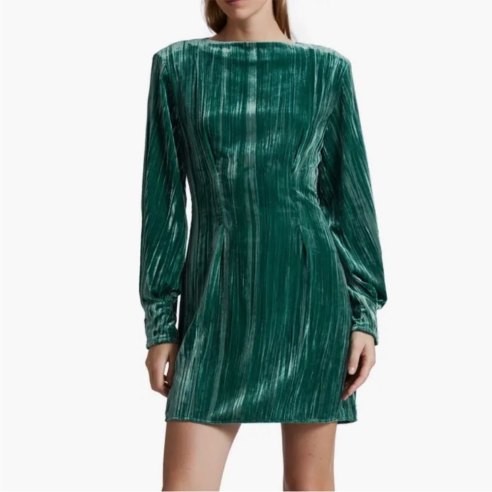 & Other Stories Forest Green Velvet Dress L/42 EU